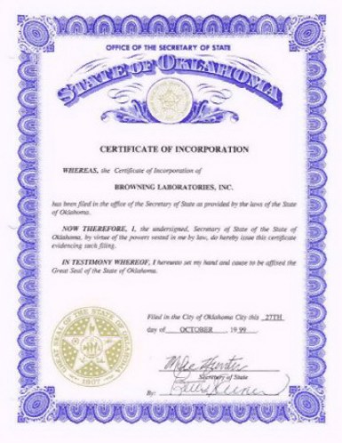 Certificate of Incorporation